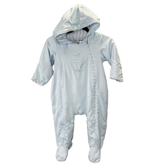 Tartine Et Chocolat One Piece Windbreaker Jacket Snowsuit 80 12 mos Baby Blue